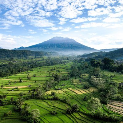 Bali Agung ryžové pole výhľad poznávací trip