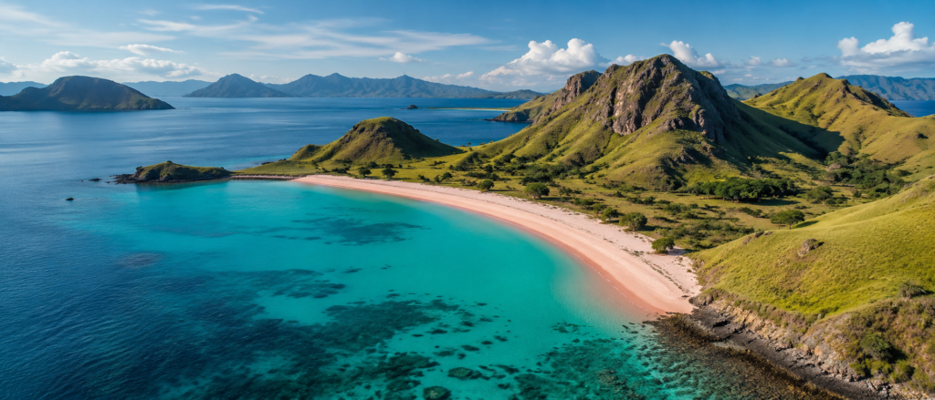 zájazd Malajzia Singapur Indonézia NP Komodo pink beach