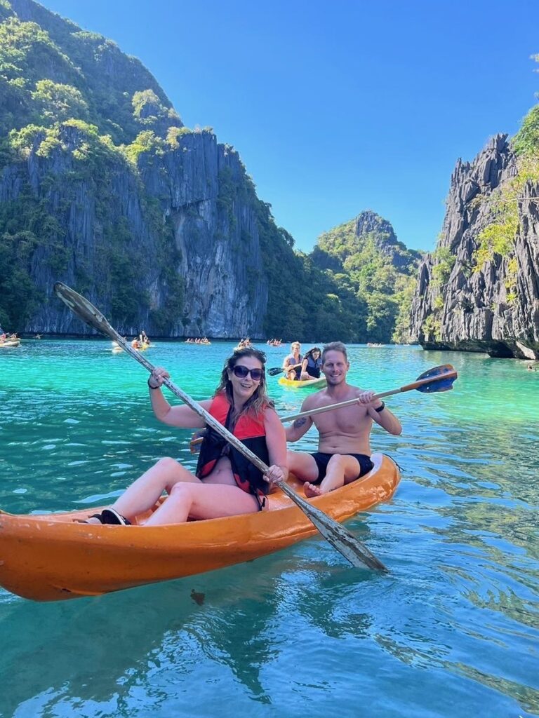 Filipíny El Nido kajakovanie v lagúne